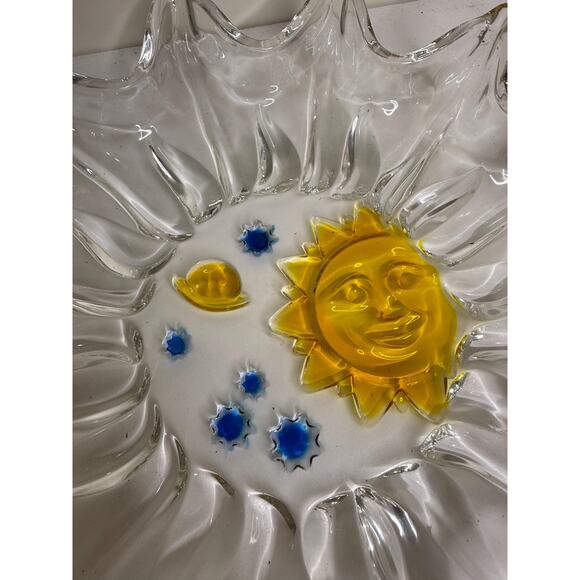 Studio Nova Art Glass Serving Tray Solar Eclipse 14.5 WALTHER Germany - Picture 9 of 10